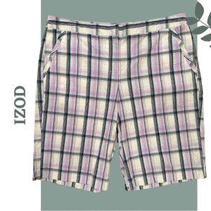 IZOD Women’s Plaid Golf Athletic Shorts 11” Inseam size 12